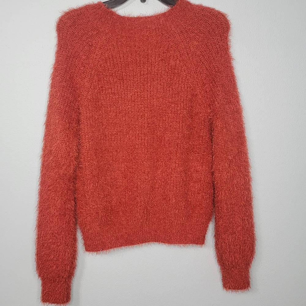 L Pink Rose Red Eyelash sweater Top Shirt Tee Blouse CC